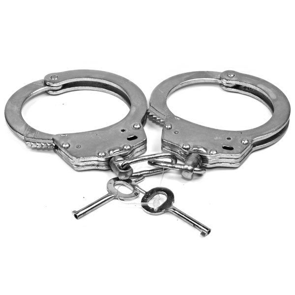 Steel Handcuffs with Sliding Double Lock Mechanism – Durable, Secure, and Reliable