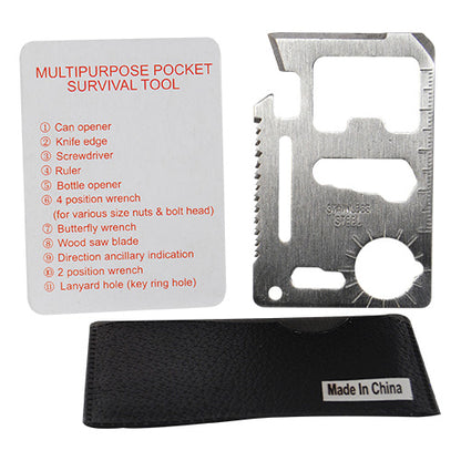 Survival Business Card Multi-Tool – 11 Essential Functions in One Compact Design