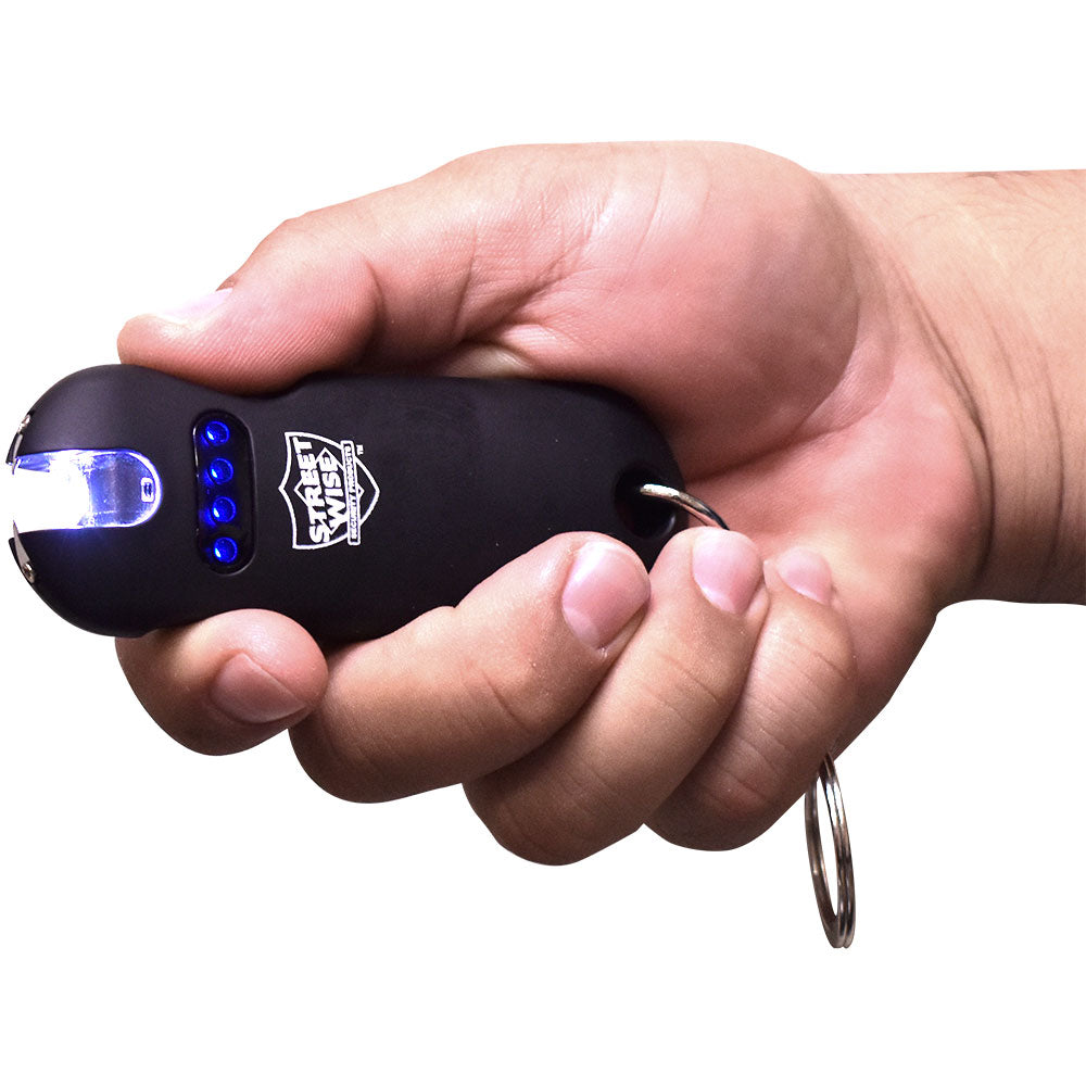 Smart Keychain Stun Gun with LED Flashlight | GuardUp – Side View | GuardUp Personal Safety